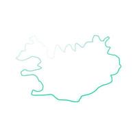 Iceland map illustrated vector