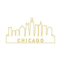 Chicago skyline illustrated vector