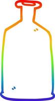 rainbow gradient line drawing cartoon clear glass bottle vector