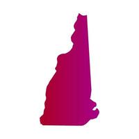 mapa ilustrado de new hampshire vector