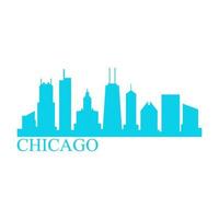 Chicago skyline illustrated vector