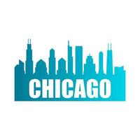 Chicago skyline illustrated vector