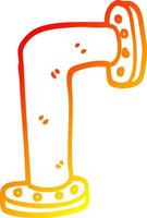 warm gradient line drawing cartoon water pipe vector