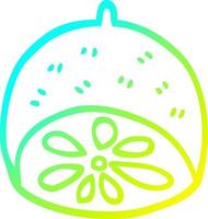 cold gradient line drawing cartoon lime fruit vector