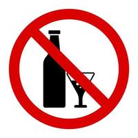 advertencia no beber alcohol signo y símbolo diseño gráfico ilustración vectorial vector