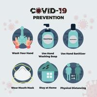 Covid 19 prevention vector illustration. Suitable for banner, poster, landing page
