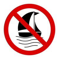 Warning no sailing area sign and symbol graphic design vector illustration