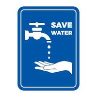 Save Water sign and symbol design vector illustration