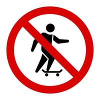 Warning no skateboard area sign and symbol graphic design vector illustration