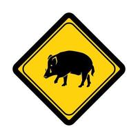 Wild boar zone sign and symbol graphic design vector illustration