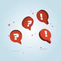 Question and exclamation mark in bubble speech design vector