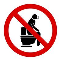 Caution do not smoking during using toilet symbol sign design vector illustration