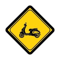 Warning scooter zone sign and symbol graphic design vector illustration