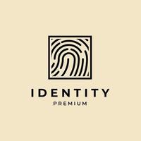 Abstract square fingerprint logo design concept vector