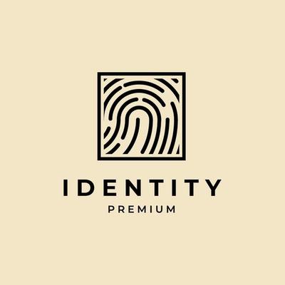 Abstract square fingerprint logo design concept