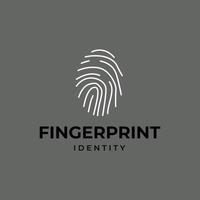 Abstract fingerprint security logo design concept vector