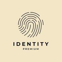 fingerprint lock secure security logo vector