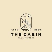 cabin line art logo vector illustration design