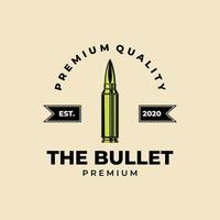 diseño de ilustración de símbolo de vector vintage de icono de logotipo premium de balas