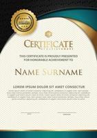 Certificate template with textured background, vector