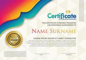 certificate template with luxury and texture pattern background vector