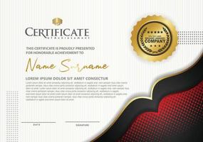 certificate template with luxury and texture pattern background vector