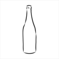 glass bottle vector sketch