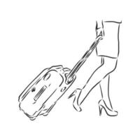 suitcase vector sketch