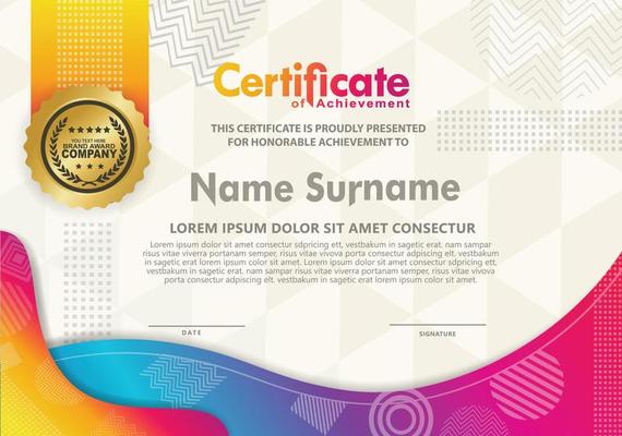 Certificate template with texture modern pattern background,