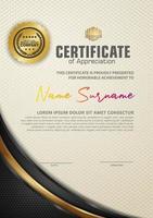 certificate template with luxury and texture pattern background vector