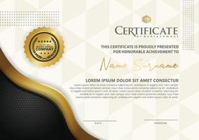 certificate template with luxury and texture pattern background vector