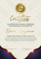 certificate template with luxury and elegant texture pattern background vector