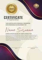 certificate template with luxury and elegant texture pattern background vector