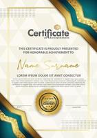 certificate template with luxury and texture pattern background vector