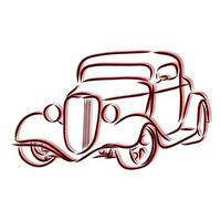 retro car vector sketch