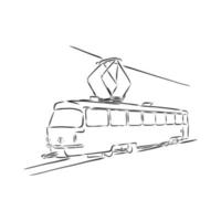 dibujo vectorial de tranvía vector