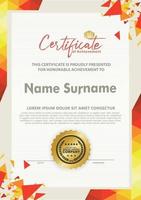 Certificate template with texture modern pattern background, vector