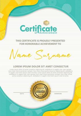 Certificate template with texture modern pattern background,