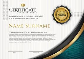 certificate template with luxury and texture pattern background vector
