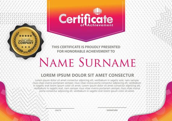 Certificate template with texture modern pattern background,