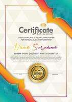 certificate template with dynamic and futuristic texture pattern background vector