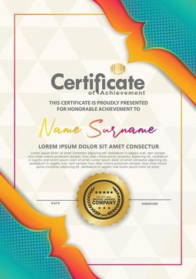 certificate template with dynamic and futuristic texture pattern background