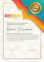 certificate template with dynamic and futuristic texture pattern background vector