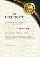 certificate template with luxury and texture pattern background vector