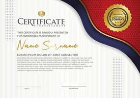 certificate template with luxury and texture pattern background vector