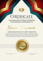 certificate template with luxury and texture pattern background vector