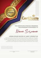 plantilla de certificado con fondo de patrón de lujo y textura vector