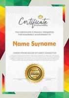 Certificate template with texture modern pattern background, vector