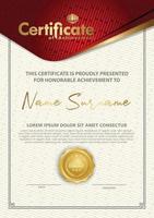 Certificate template with textured background, vector