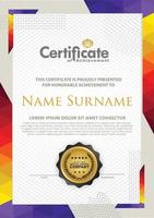 Certificate template with texture modern pattern background, vector